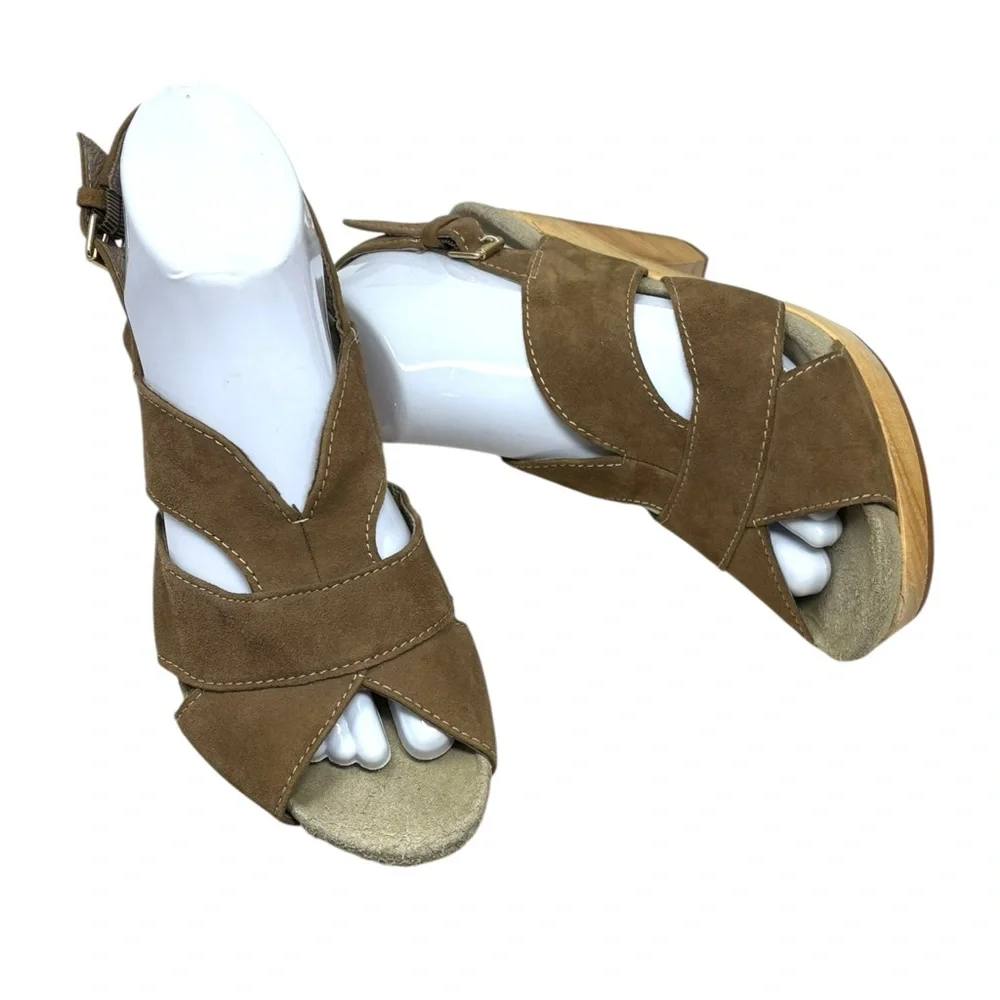 Earthies‎ Monaco Rustic Brown suede  Slingback Sandals